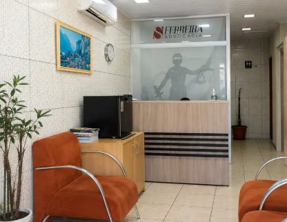 Recepção do escritório Sferreira Advocacia em Vila Irma, Franco da Rocha